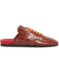 Marni - Croc-Effect Leather Softy Soccer Slip-On Sneakers - Lyst