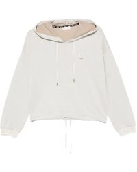 Liu Jo - Logo-Plaque Drawstring Hoodie - Lyst