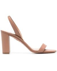 Aquazzura - 90Mm Heeled Leather Sandals - Lyst