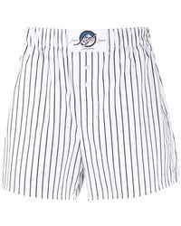 MSGM - Gestreifte Boxershorts Mit Logo-Patch - Lyst