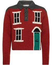 JW Anderson - House-Intarsia Polo Jumper - Lyst