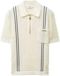 Versace - Embroidered-Logo Cotton Knit Polo Shirt - Lyst