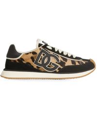 Dolce & Gabbana - Leopard-Print Dg Sneakers - Lyst