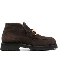 Pomme D ́Or - Chain-Embellished Suede Ankle Boots - Lyst