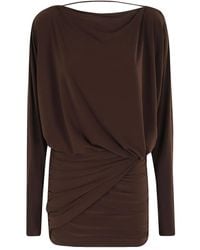 ANDAMANE - Abito Corto Wisteria Con Scollo Drappeggiato - Lyst