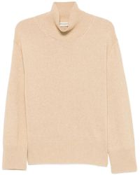 SERGIO MORETTI FIRENZE - Ribbed-Trim Mock-Neck Sweater - Lyst