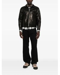 Neighborhood Leather Car Coat in Black for Men | Lyst