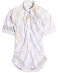 Lemaire - Scarf-Detail Short-Sleeve Shirt - Lyst
