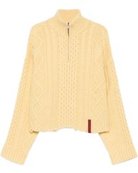 Martine Rose - Cable-Knit Half-Zip Sweater - Lyst
