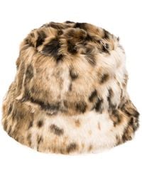 Etro - Leopard-Print Faux-Fur Bucket Hat - Lyst