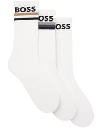 BOSS - Logo-Intarsia Striped Socks Set (Set Of Three) - Lyst
