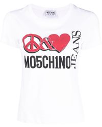 Moschino Jeans - Logo-Print Cotton T-Shirt - Lyst