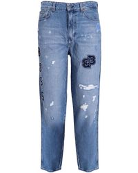 BOSS - All-over Logo Patch Jeans - Lyst
