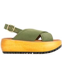 Marni Plateau-Sandalen - Grün