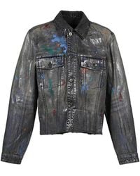 we11done - Painted-Detail Denim Jacket - Lyst