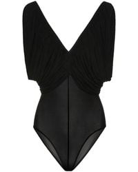 Magda Butrym - Ruched Cupro-Blend Bodysuit - Lyst