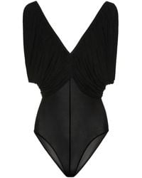 Magda Butrym - Ruched Cupro-Blend Bodysuit - Lyst