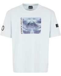 EA7 - Printed Cotton T-shirt - Lyst