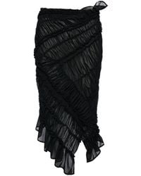 Magda Butrym - Ruffled Ruched Midi Skirt - Lyst