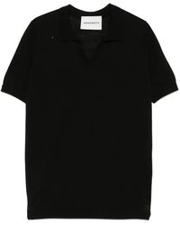 Amaranto - Linen-Blend Polo Shirt - Lyst