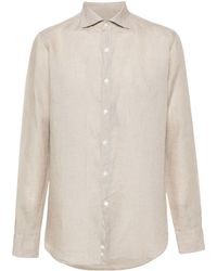 Canali - Slub-texture Linen Shirt - Lyst
