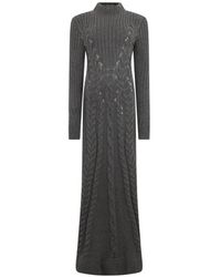 Alberta Ferretti - Cable-Knit Maxi Dress - Lyst