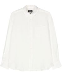 A.P.C. - Leinenhemd Mit Klassischem Kragen - Lyst