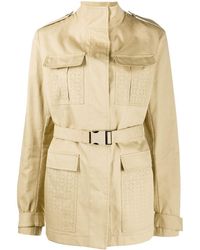 Womens Clothing Coats Parka coats Off-White c/o Virgil Abloh Synthetic Long-sleeve Teddy Overshirt in Natural 