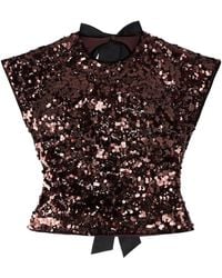 Ganni - Open Back Sequined Top - Lyst