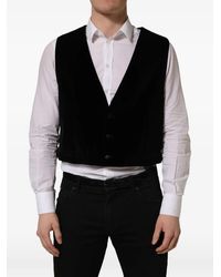 Dolce & Gabbana - Cotton Singlebreasted Waistcoat Vest Viscose Nylon Elastane Clothing - Lyst