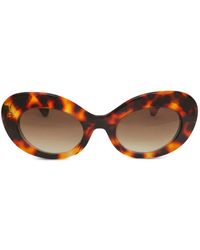 Rodebjer - Sylvia Oval-Frame Tortoiseshell Sunglasses - Lyst
