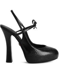 Dolce & Gabbana - Bow Textured Pumps - Lyst