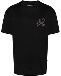 Palm Angels - Crew Neck Logo T-Shirt - Lyst