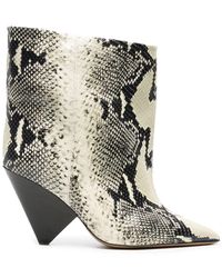 Isabel Marant - Miyako 105mm Snake-effect Leather Ankle Boots - Lyst