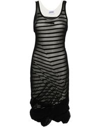 Jean Paul Gaultier - Gathered Mariniere And Tulle Midi Dress - Lyst