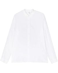 Transit - Ribbed-Band Collar Linen Shirt - Lyst