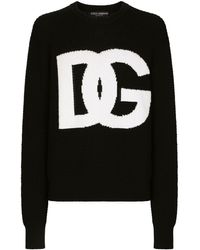 Dolce & Gabbana - Pull en maille à logo intarsia - Lyst