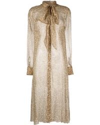 Ermanno Scervino - Sheer Silk Midi Dress - Lyst