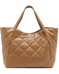Liu Jo - Large Quilted Logo-Plaque Tote Bag - Lyst