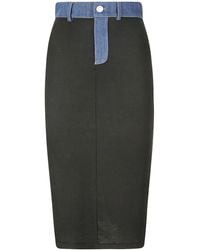 Coperni - Ribbed Denim-Trimmed Skirt - Lyst