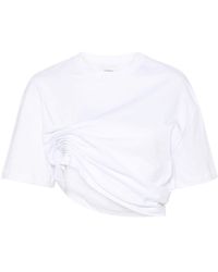 Laneus - Asymmetric Cotton T-shirt - Lyst