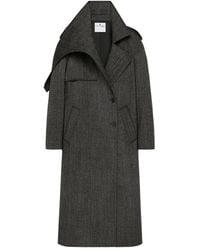 Courreges - Abrigo Largo Con Cuello Asimétrico - Lyst