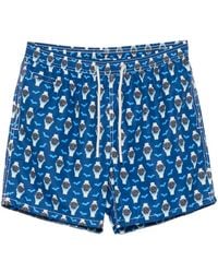 MC2 Saint Barth - Lighting Watch-Print Drawstring Swim Shorts - Lyst