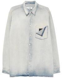 MM6 by Maison Margiela - Faded-Effect Denim Jacket - Lyst