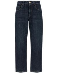 Brunello Cucinelli - Shiny Bartack Straight-Leg Jeans - Lyst