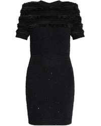 Balmain - Textured Short-Sleeve Dress - Lyst