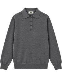 SOLOTRE - Button-Up Polo Sweater - Lyst