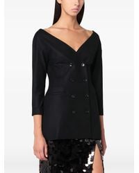 Alberta Ferretti - Double-Breasted V-Neck Jacket - Lyst