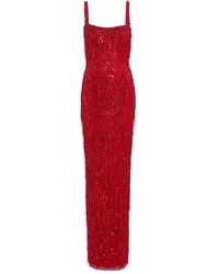 Jenny Packham - Sequin- Embellishments Fringe-Detail Maxi Dress - Lyst