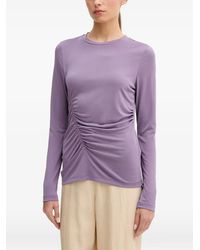 Sisley - Ruched Long-Sleeve T-Shirt - Lyst